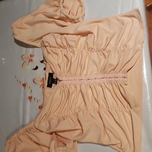 Peach hook and eye crop top